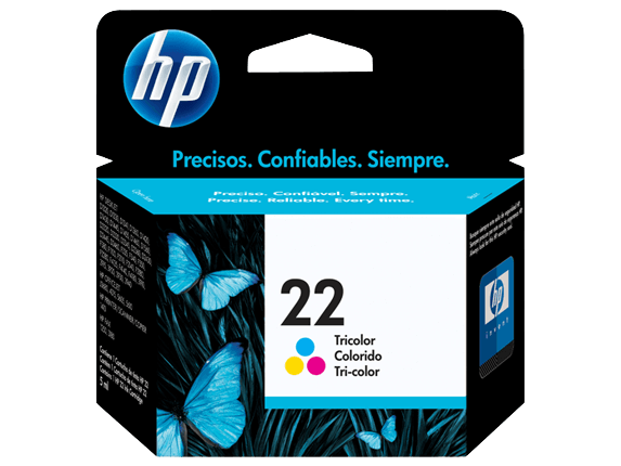 HP Original 22 C9352AE 3 färger i en bläckpatron | Innehåll: 5 ml.