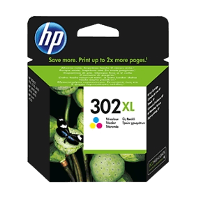HP Original 302XL F6U67AE 3 färger i en bläckpatron | Innehåll: 8 ml.