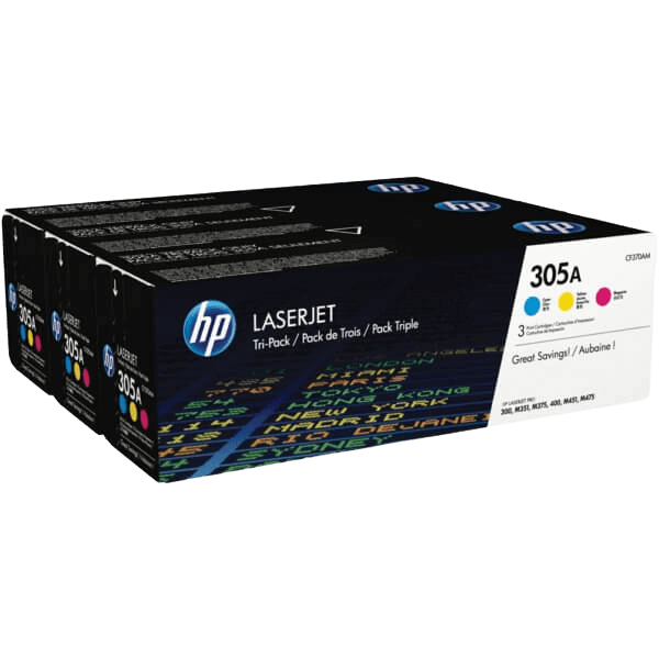 HP Original 305A CF370AM 3 färger i en rabattpaket | Innehåll: 7800 sidor