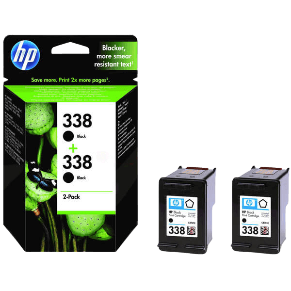 HP Original 338 CB331EE twin pack svart bläckpatron | Innehåll: 22 ml.