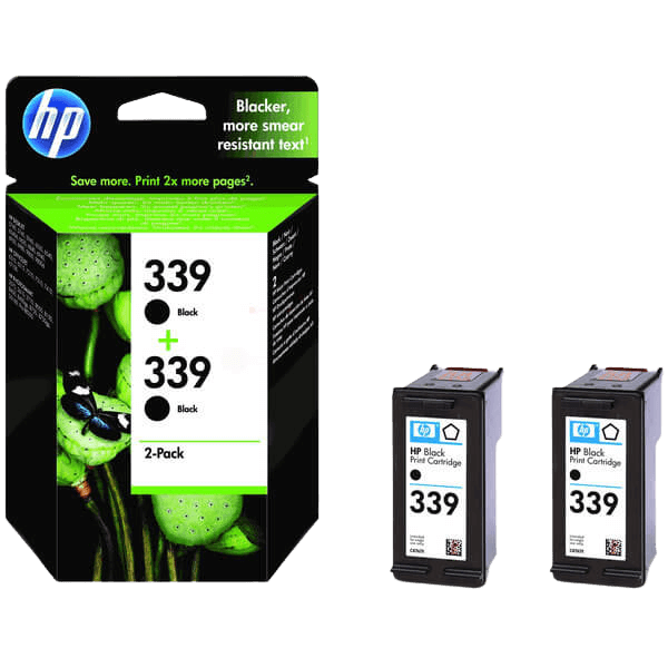 HP Original 339 C9504EE twin pack svart bläckpatron | Innehåll: 42 ml.