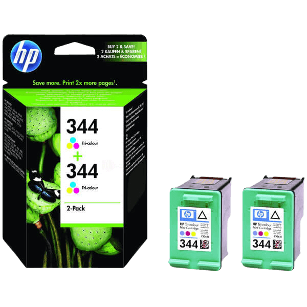 HP Original 344 C9505EE twin pack 3 färger i en bläckpatron | Innehåll: 28 ml.