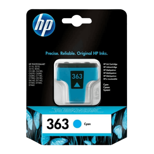 HP Original 363 C8771EE cyan bläckpatron | Innehåll: 4 ml.