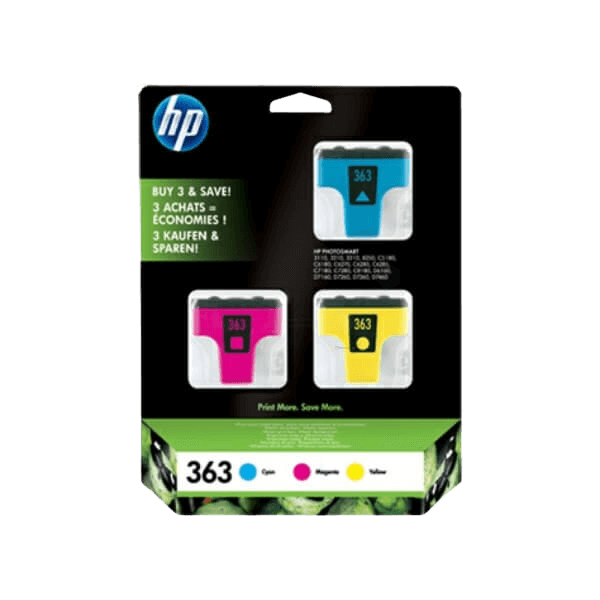 HP Original 363 CB333EE 3 färger i en rabattpaket | Innehåll: 9 ml.