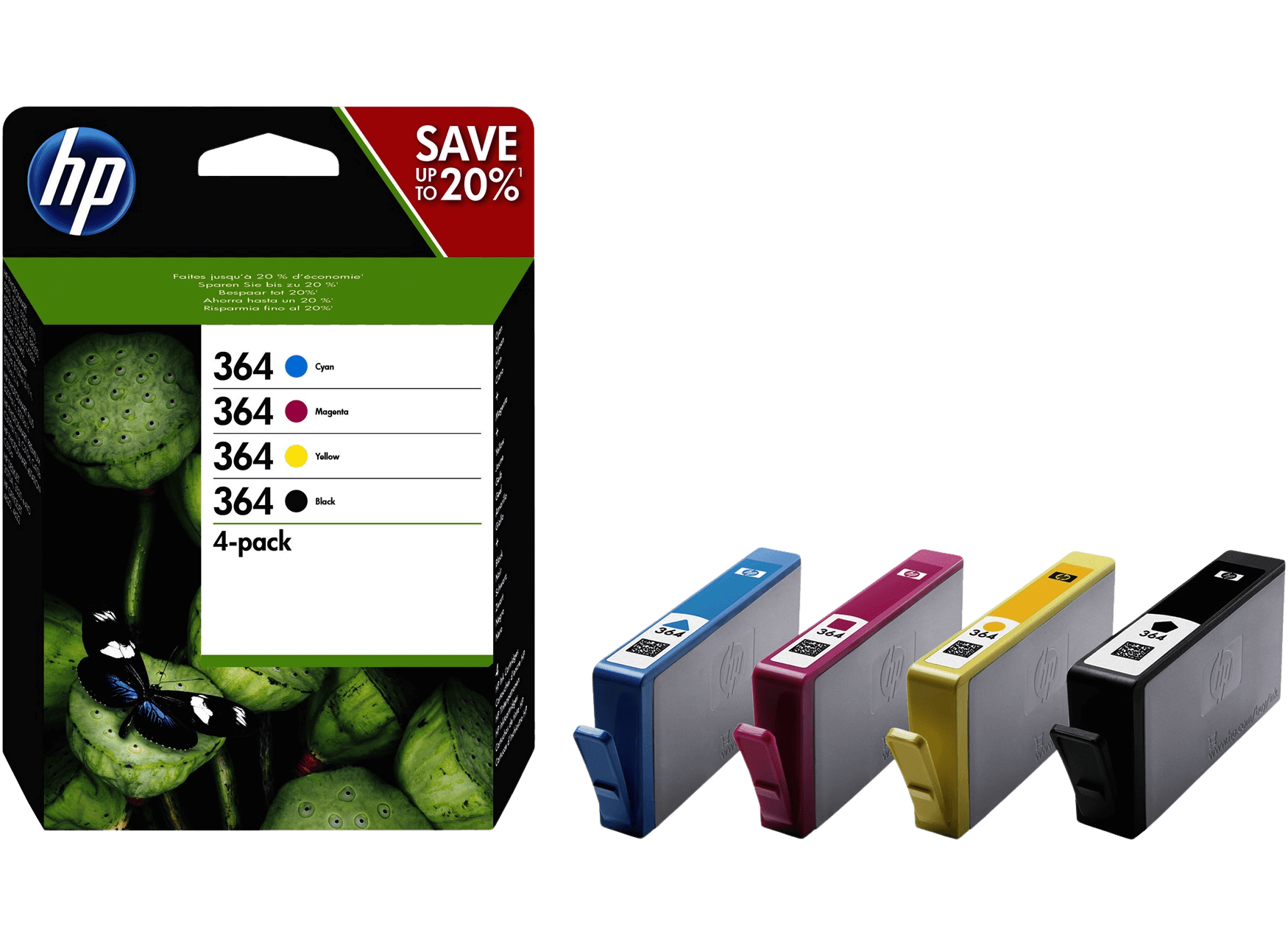 HP Original 364 N9J73AE CMYK rabattpaket | Innehåll: 1150 sidor