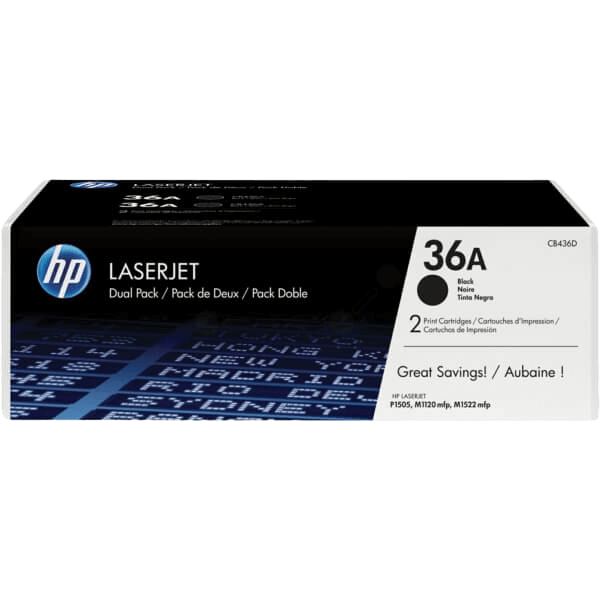 HP Original 36A CB436AD twin pack svart toner | Innehåll: 4000 sidor