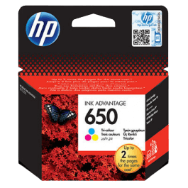 HP Original 650 CZ102AE 3 färger i en bläckpatron | Innehåll: 200 sidor