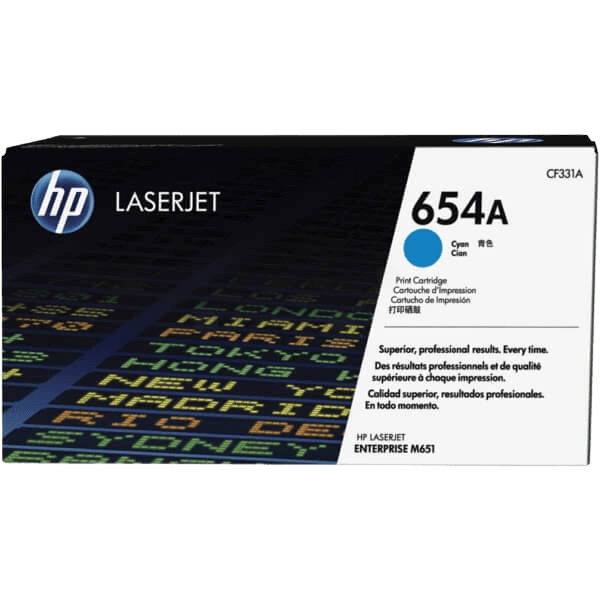 HP Original 654A CF331A cyan toner | Innehåll: 15000 sidor