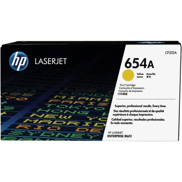 HP Original 654A CF332A gul toner | Innehåll: 15000 sidor