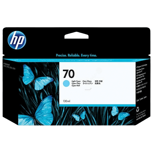 HP Original 70 C9390A ljus cyan bläckpatron | Innehåll: 130 ml.