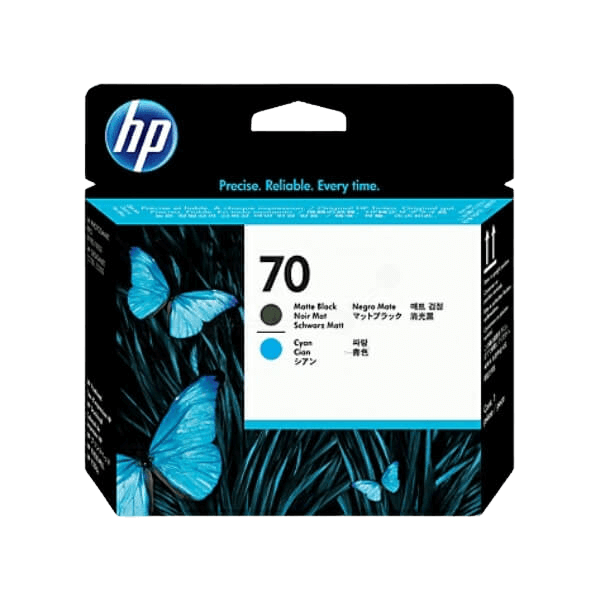 HP Original 70 C9404A Svart / cyan skrivhuvud | Innehåll: 130 ml.