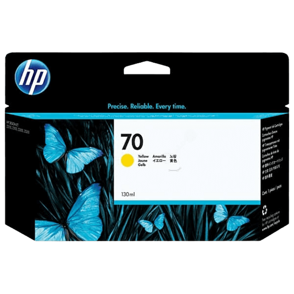 HP Original 70 C9454A gul bläckpatron | Innehåll: 130 ml.