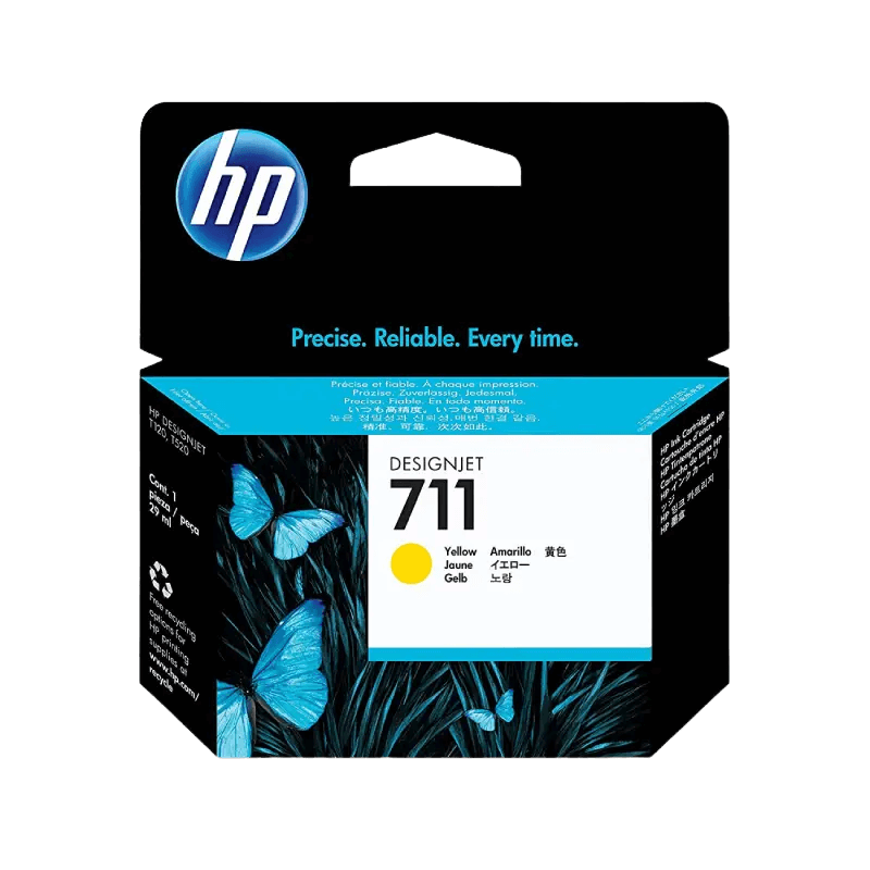 HP Original 711 CZ132A gul bläckpatron | Innehåll: 29 ml.