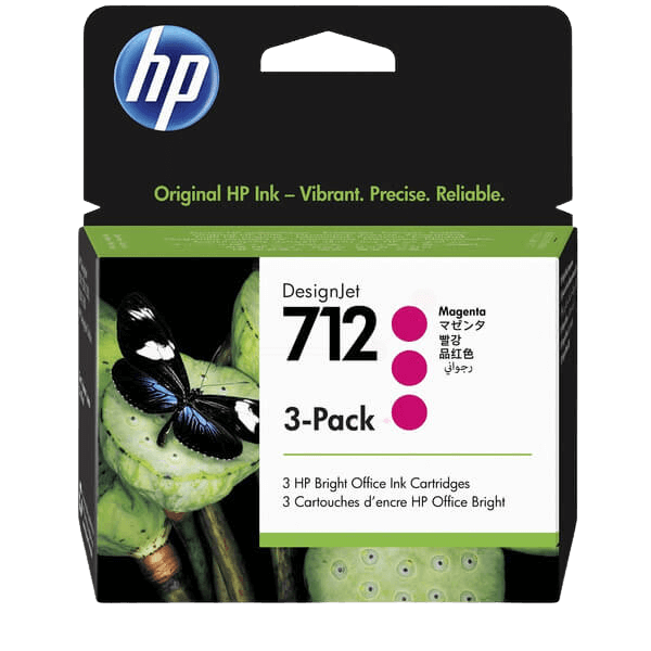 HP Original 712 3ED78A Triple pack magenta bläckpatron | Innehåll: 3 x 29 ml.