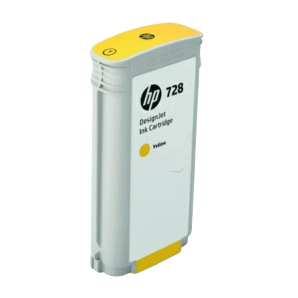 HP Original 728 F9J65A XL gul bläckpatron | Innehåll: 130 ml.