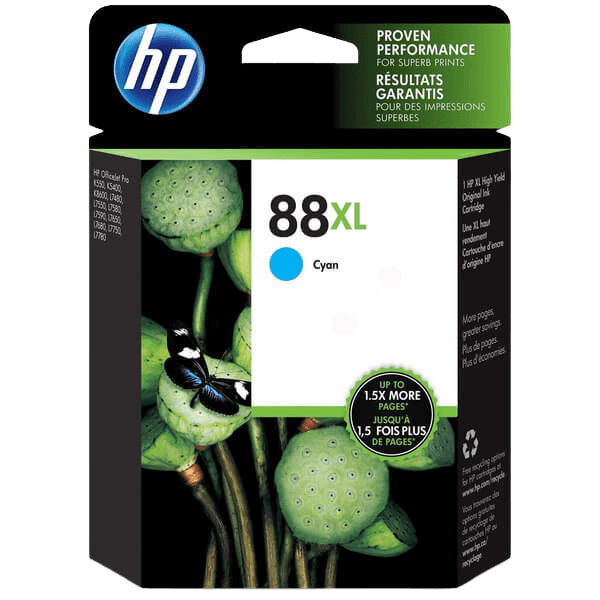 HP Original 88 C9391AE XL cyan bläckpatron | Innehåll: 17 ml.