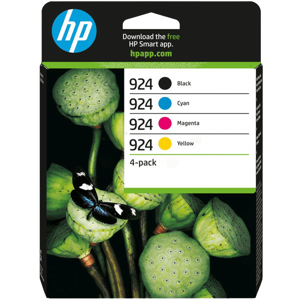 HP Original 924 6C3Z1NE CMYK rabattpaket | Innehåll: 500 + 3x 400 sidor