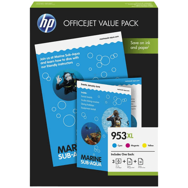 HP Original 953XL 1CC21AE 3 färger i en rabattpaket