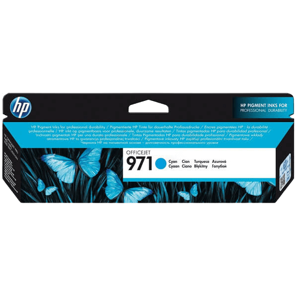 HP Original 971 CN622AE cyan bläckpatron | Innehåll: 2500 sidor