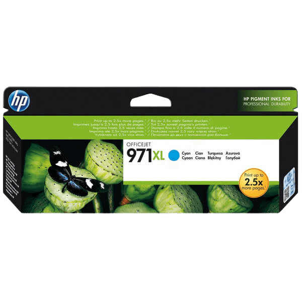 HP Original 971 CN626AE XL cyan bläckpatron | Innehåll: 6600 sidor