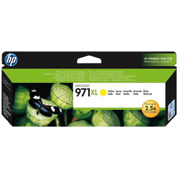 HP Original 971 CN628AE XL gul bläckpatron | Innehåll: 6600 sidor