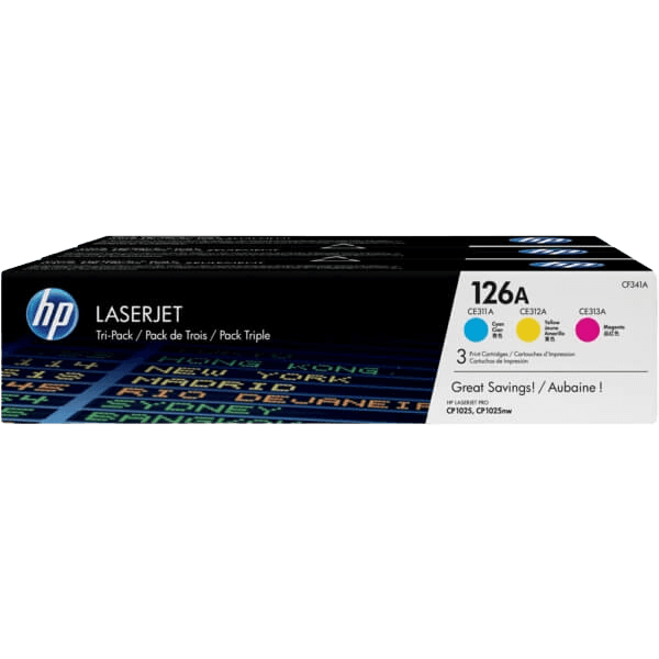 HP Original CF341A 126A 3 färger i en rabattpaket | Innehåll: 1200 sidor