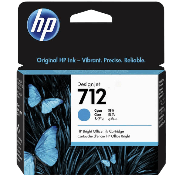 HP Original 712 3ED67A cyan bläckpatron | Innehåll: 29 ml.