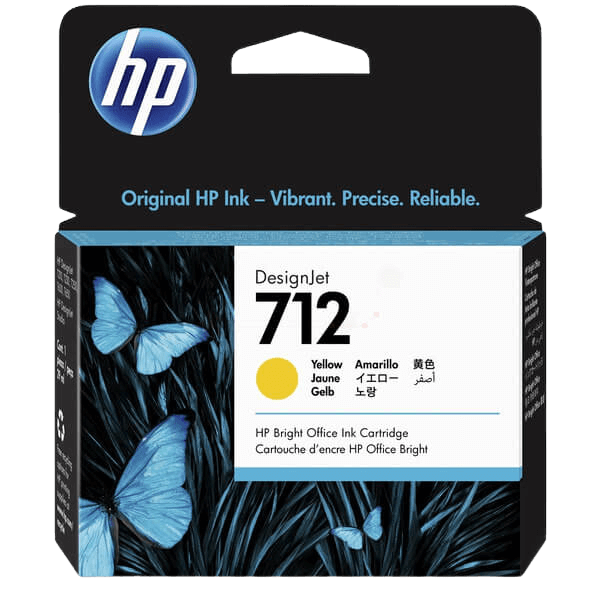 HP Original 712 3ED69A gul bläckpatron | Innehåll: 29 ml.