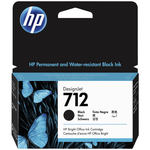 HP Original 712 3ED70A svart bläckpatron | Innehåll: 38 ml.
