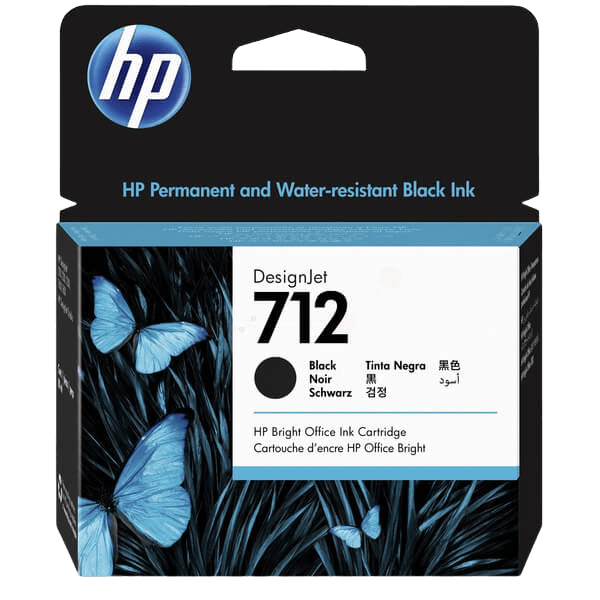 HP Original 712 3ED71A XL svart bläckpatron | Innehåll: 80 ml.
