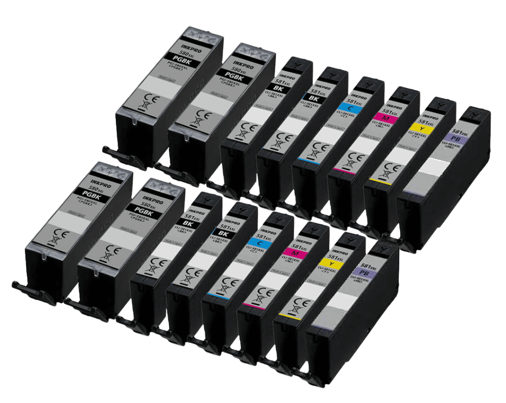 PixoJet Canon PGI-580 XXL rabattpaket - 16 st.