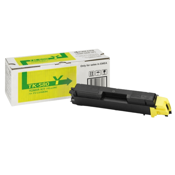Kyocera Original TK-580Y 1T02KTANL0 gul toner | Innehåll: 2800 sidor
