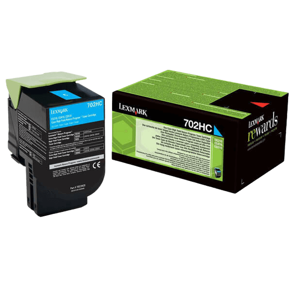 Lexmark Original 702HC 70C2HC0 XL cyan toner | Innehåll: 3000 sidor