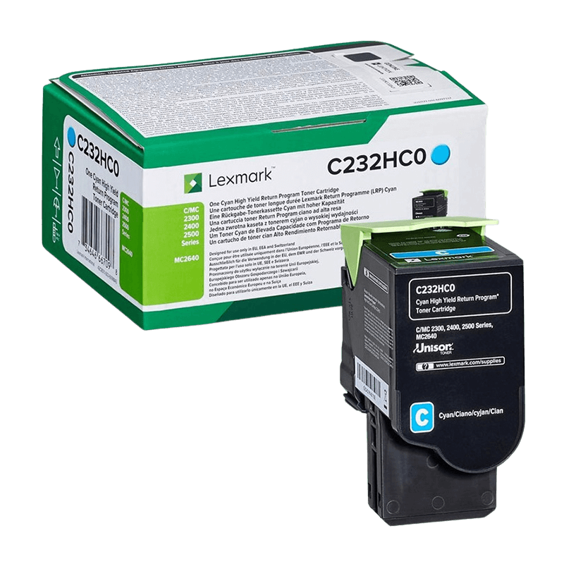 Lexmark Original C232HC0 XL cyan toner | Innehåll: 2300 sidor