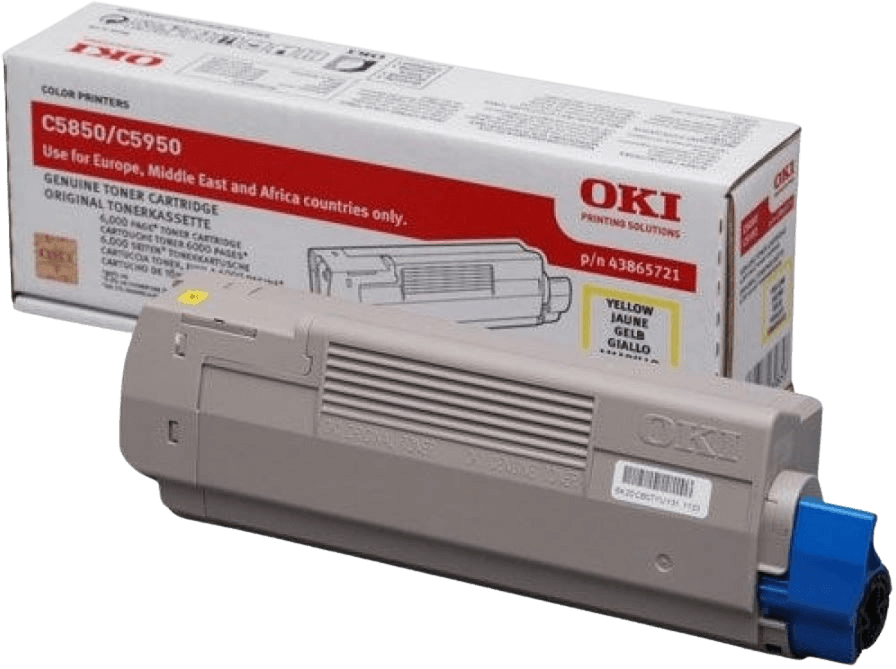 OKI Original 43865721 gul toner | Innehåll: 6000 sidor